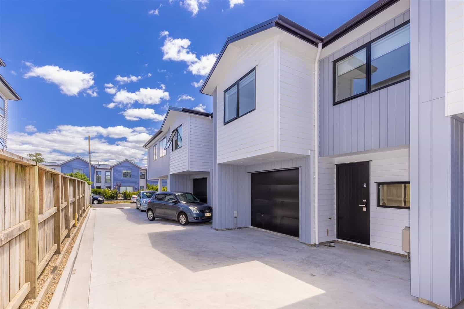 Shared drive between the terrace row and the boundary fence, Hamilton