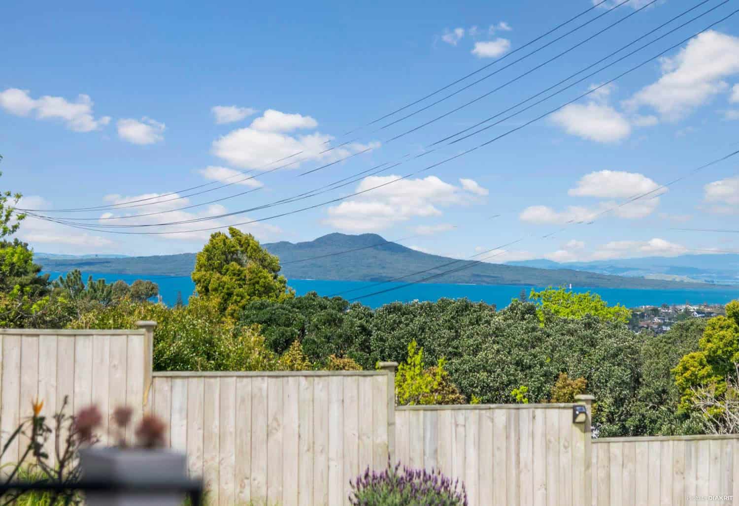 View across the gulf to Rangitoto Island from the site, Mairangi Bay