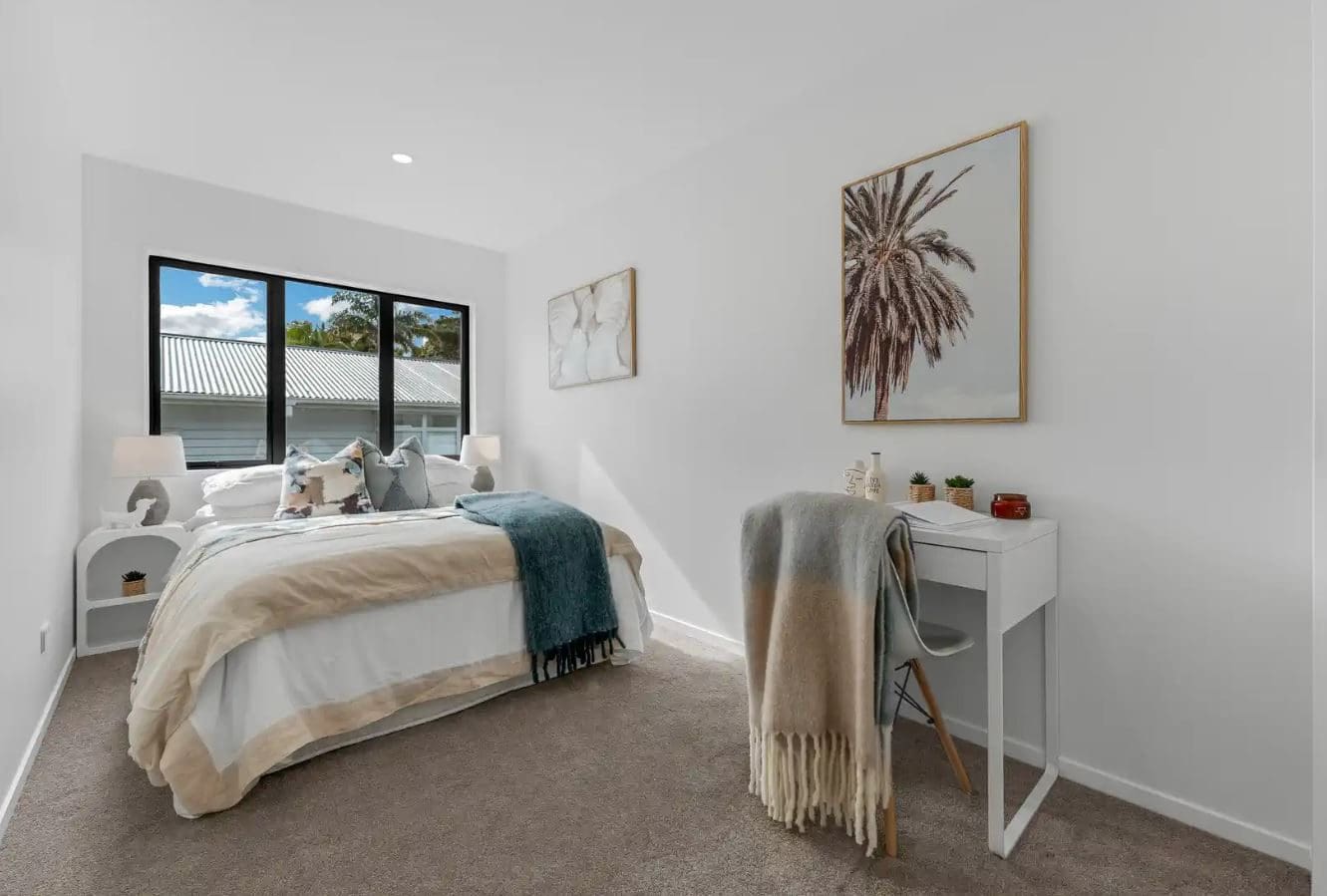 Bedroom with a small desk under the window, New Windsor