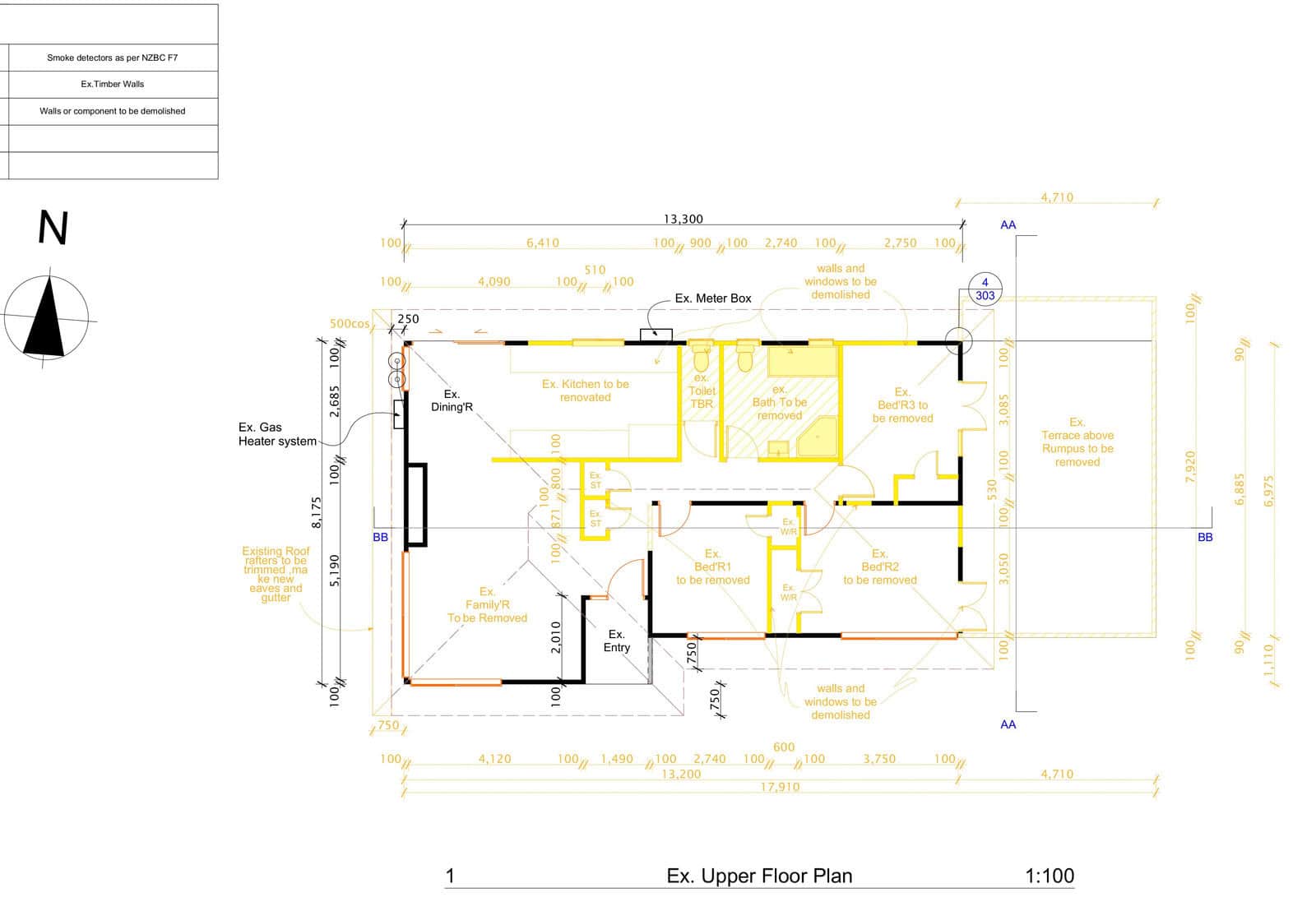 Old house upper floor plan — New Windsor Extension, New Windsor