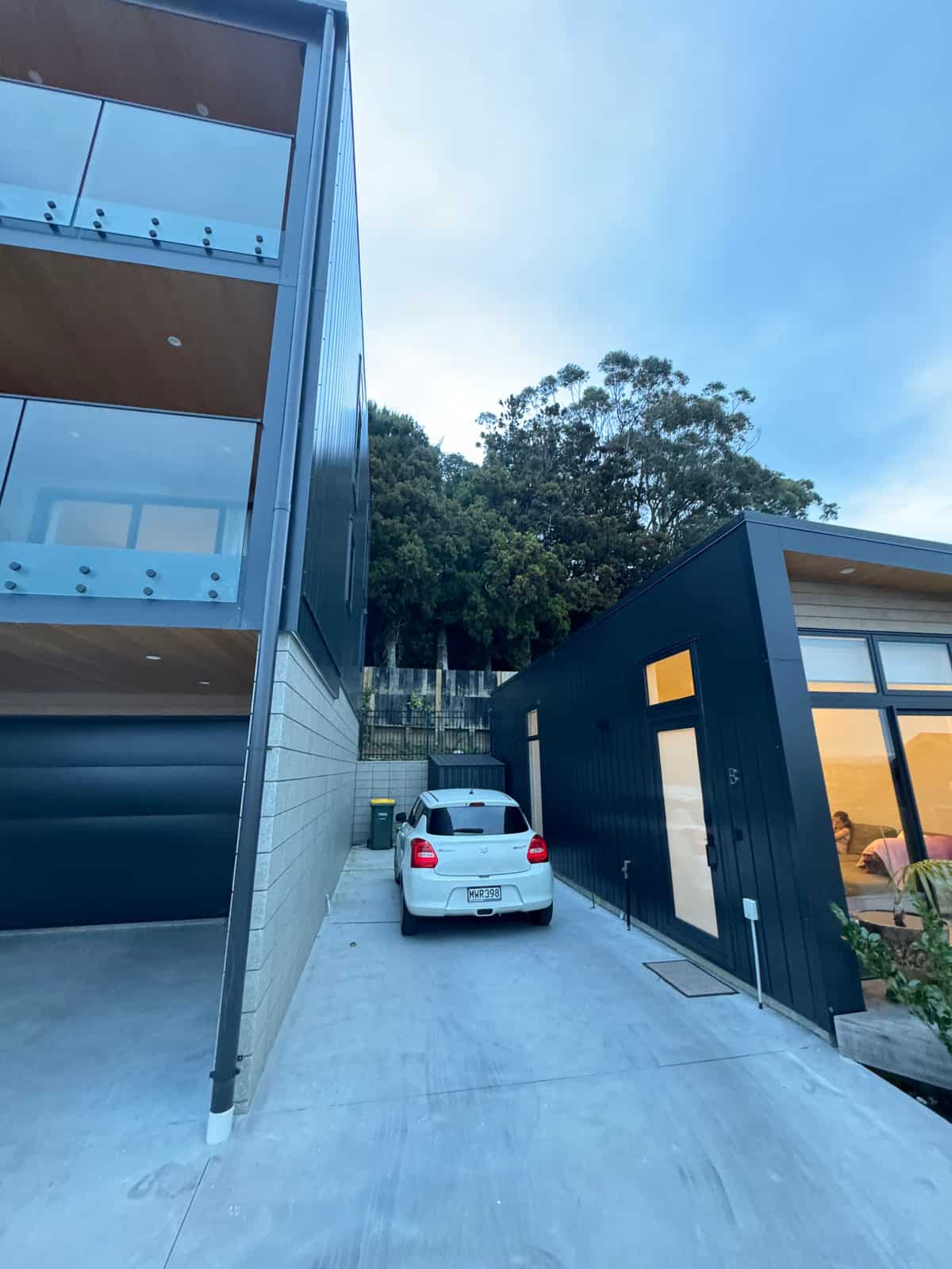 Narrow drive running between the main house and the lower pavilion, Red Beach