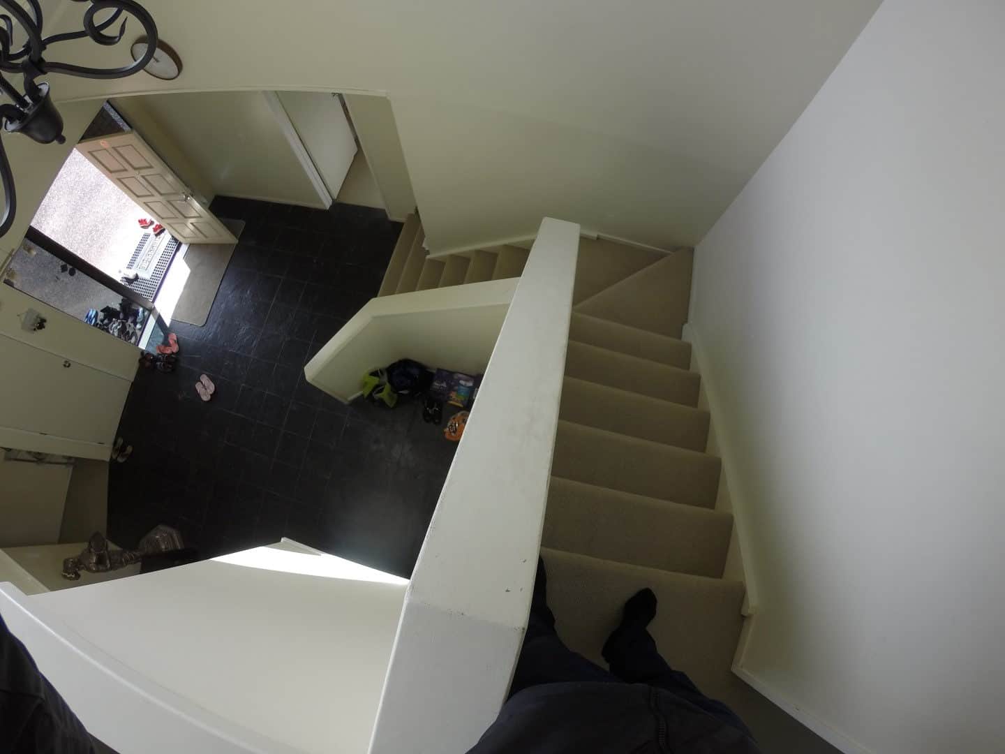 Interior part-way through the alteration with the stair and new benchtop in place, West Harbour
